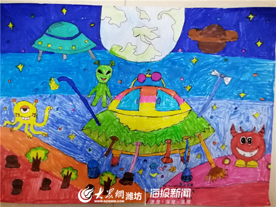 金沙乐娱场9159最新版志远小学“未来已来”科幻画比赛(图4)