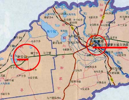 前郭县各乡镇位置图图片